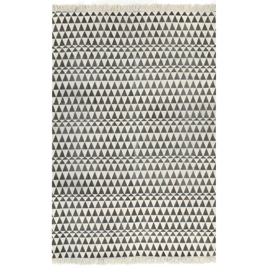 Kelim matto puuvilla 120x180 cm kuviolla musta/valkoinen - Sisustajankoti.fi
