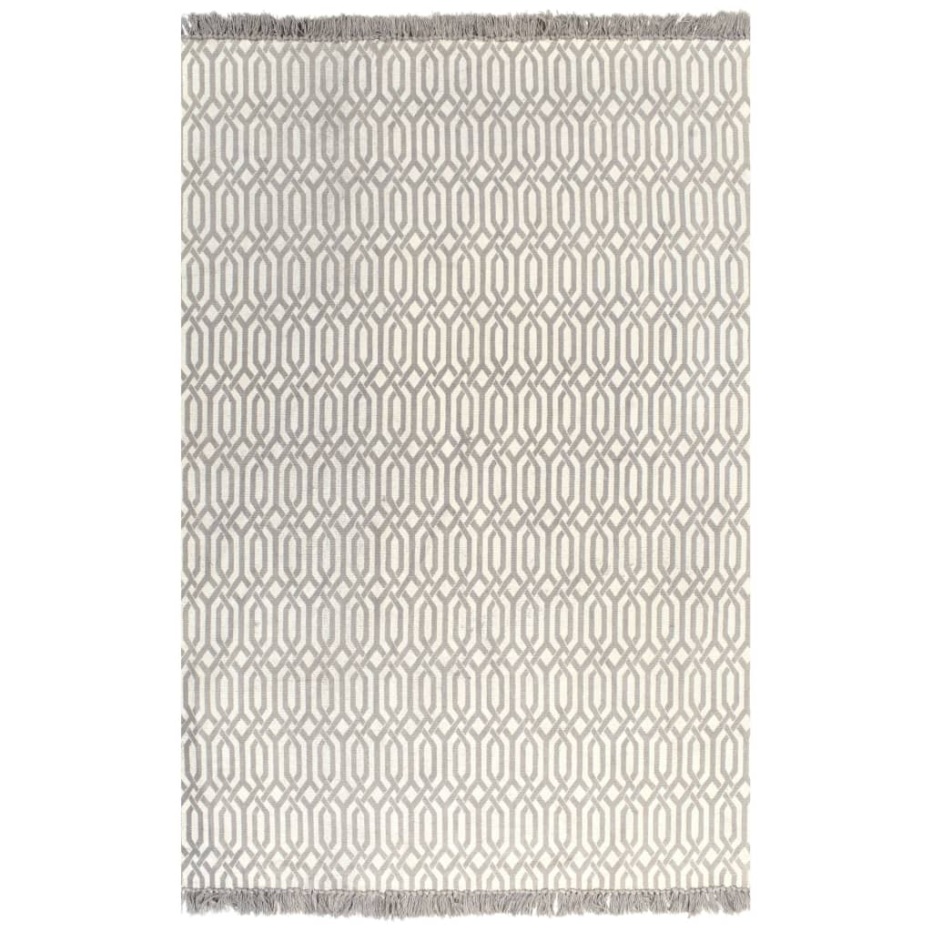 Kelim matto puuvilla 160x230 cm kuviolla harmaanruskea - Sisustajankoti.fi
