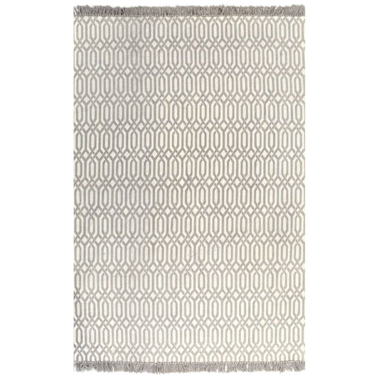 Kelim matto puuvilla 160x230 cm kuviolla harmaanruskea - Sisustajankoti.fi