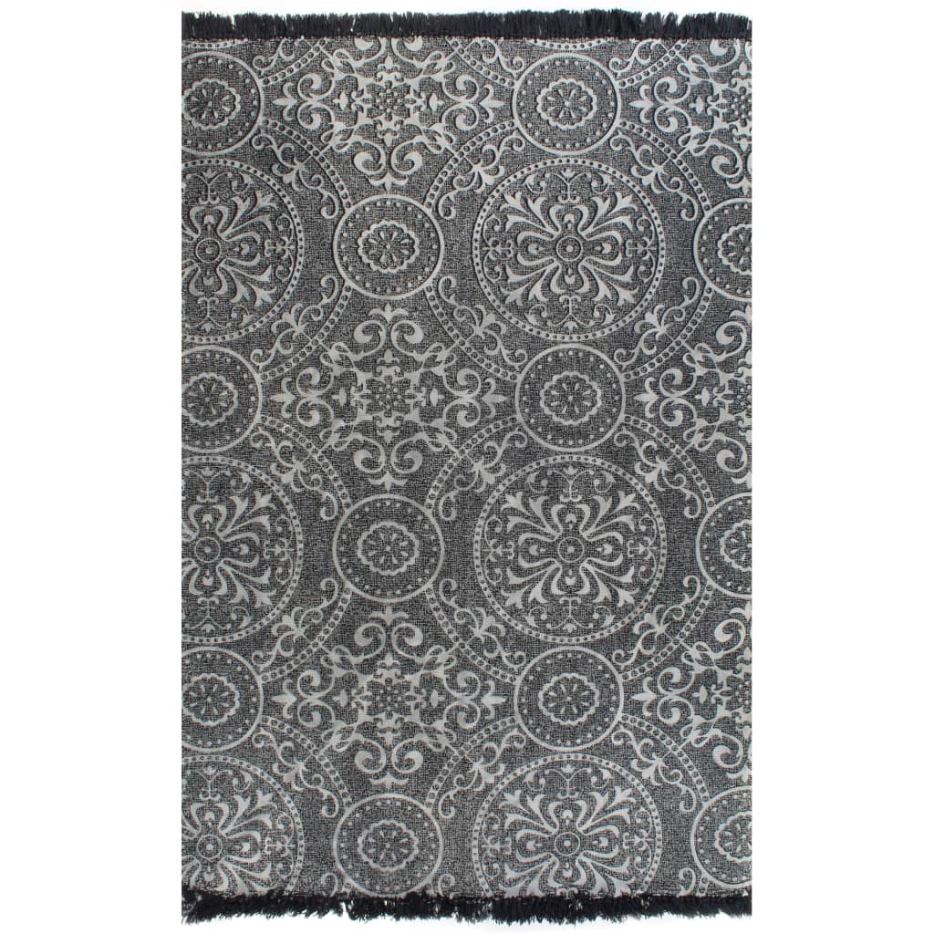 Kelim matto puuvilla 160x230 cm harmaalla kuviolla - Sisustajankoti.fi