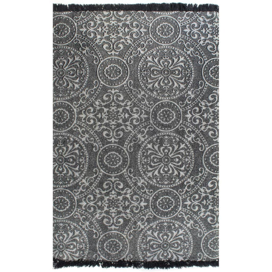 Kelim matto puuvilla 160x230 cm harmaalla kuviolla - Sisustajankoti.fi