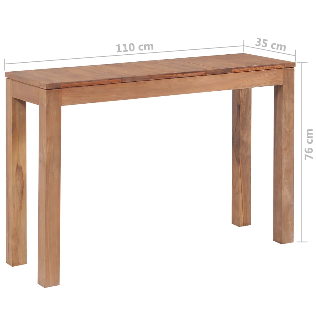 Konsolipöytä tiikki luonnollinen viimeistely 110x35x76 cm - Sisustajankoti.fi