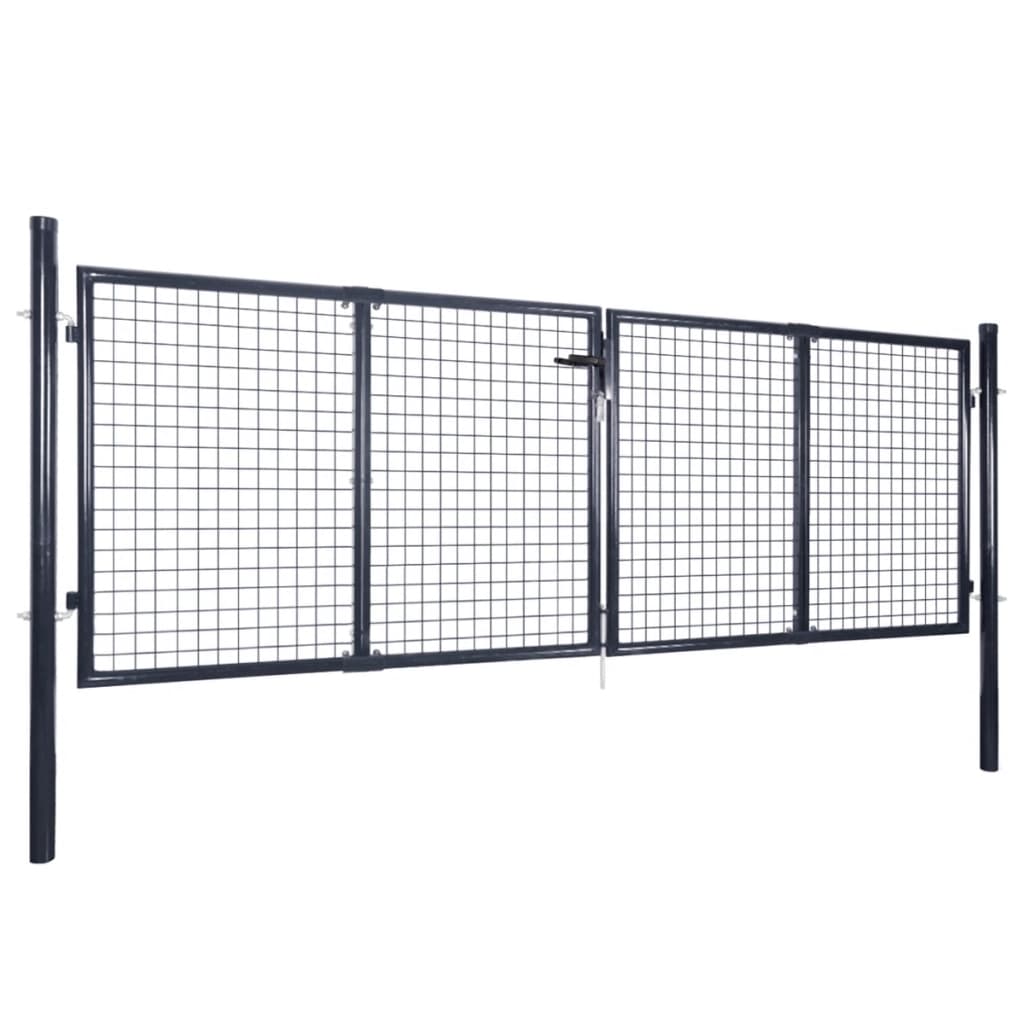 Puutarhan verkkoportti galvanoitu teräs 289x125 cm harmaa - Sisustajankoti.fi
