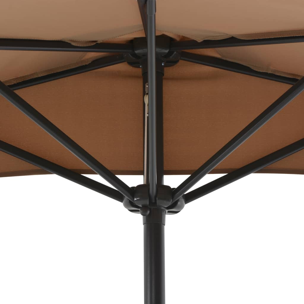 Aurinkovarjo ulkotiloihin alumiinitanko 270x135 cm taupe - Sisustajankoti.fi