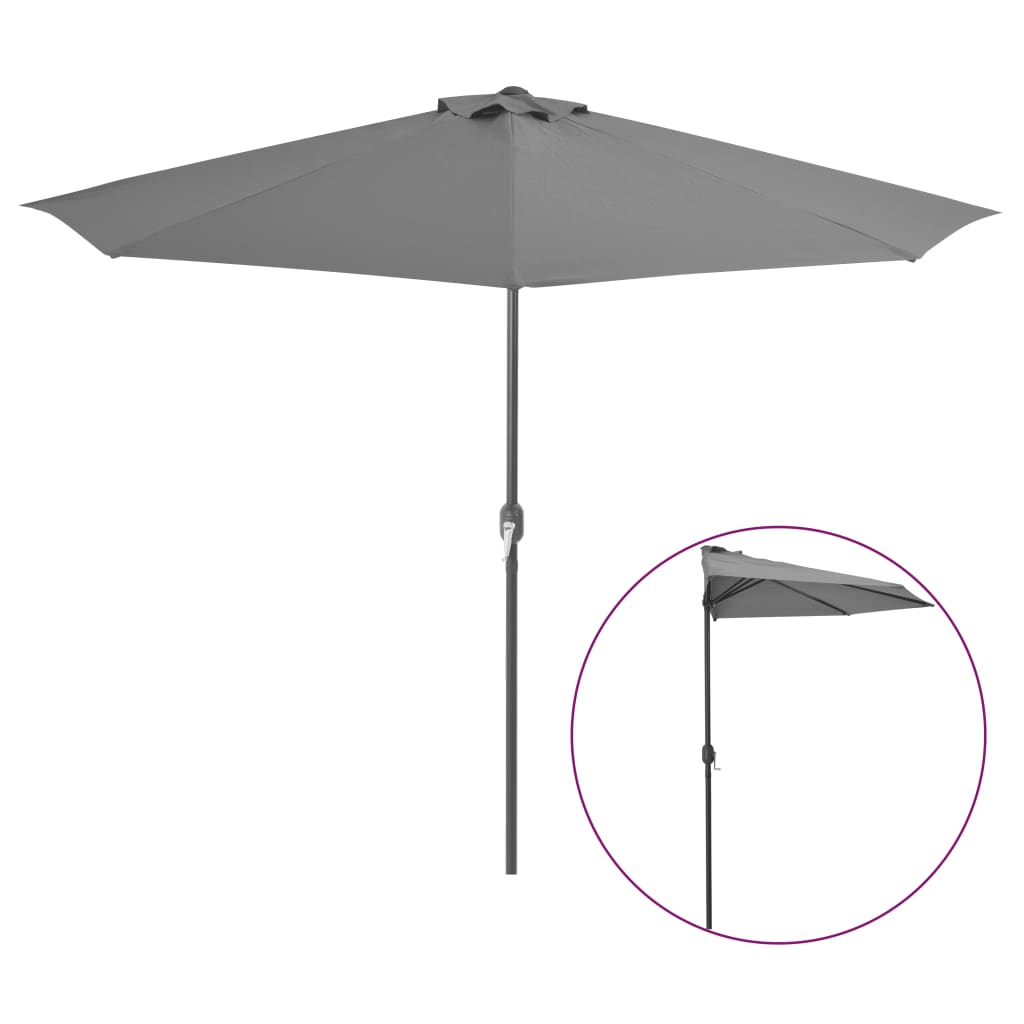 Parvekkeen puoliaurinkovarjo alumiinitanko 300x150 cm antrasiitti - Sisustajankoti.fi