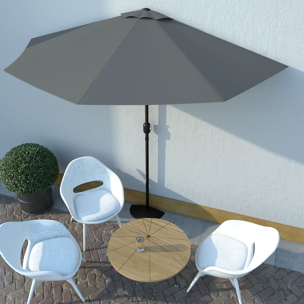 Parvekkeen puoliaurinkovarjo alumiinitanko 300x150 cm antrasiitti - Sisustajankoti.fi