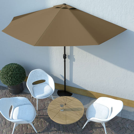 Parvekkeen puoliaurinkovarjo alumiinitanko 300x150 cm ruskea - Sisustajankoti.fi