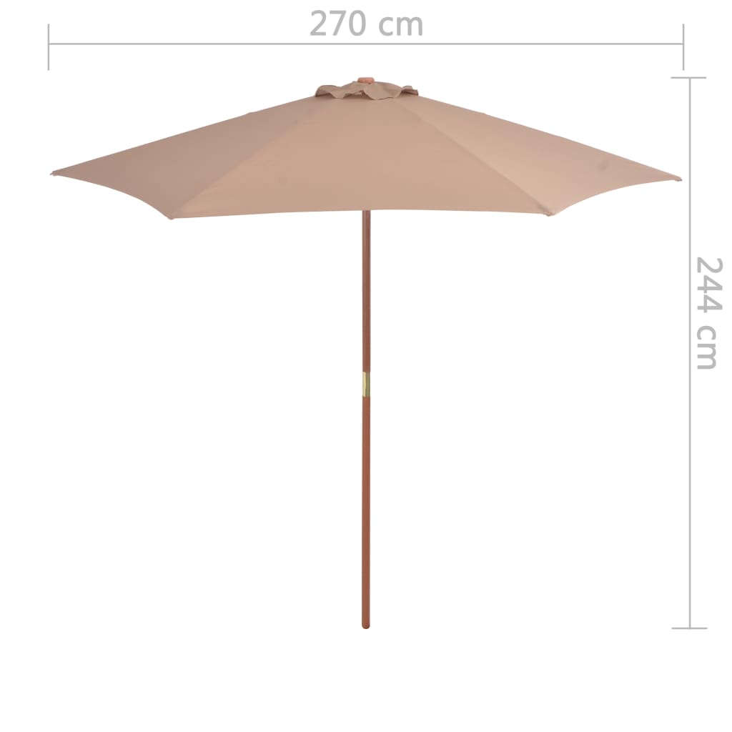 Aurinkovarjo puurunko 270 cm ruskeanharmaa - Sisustajankoti.fi