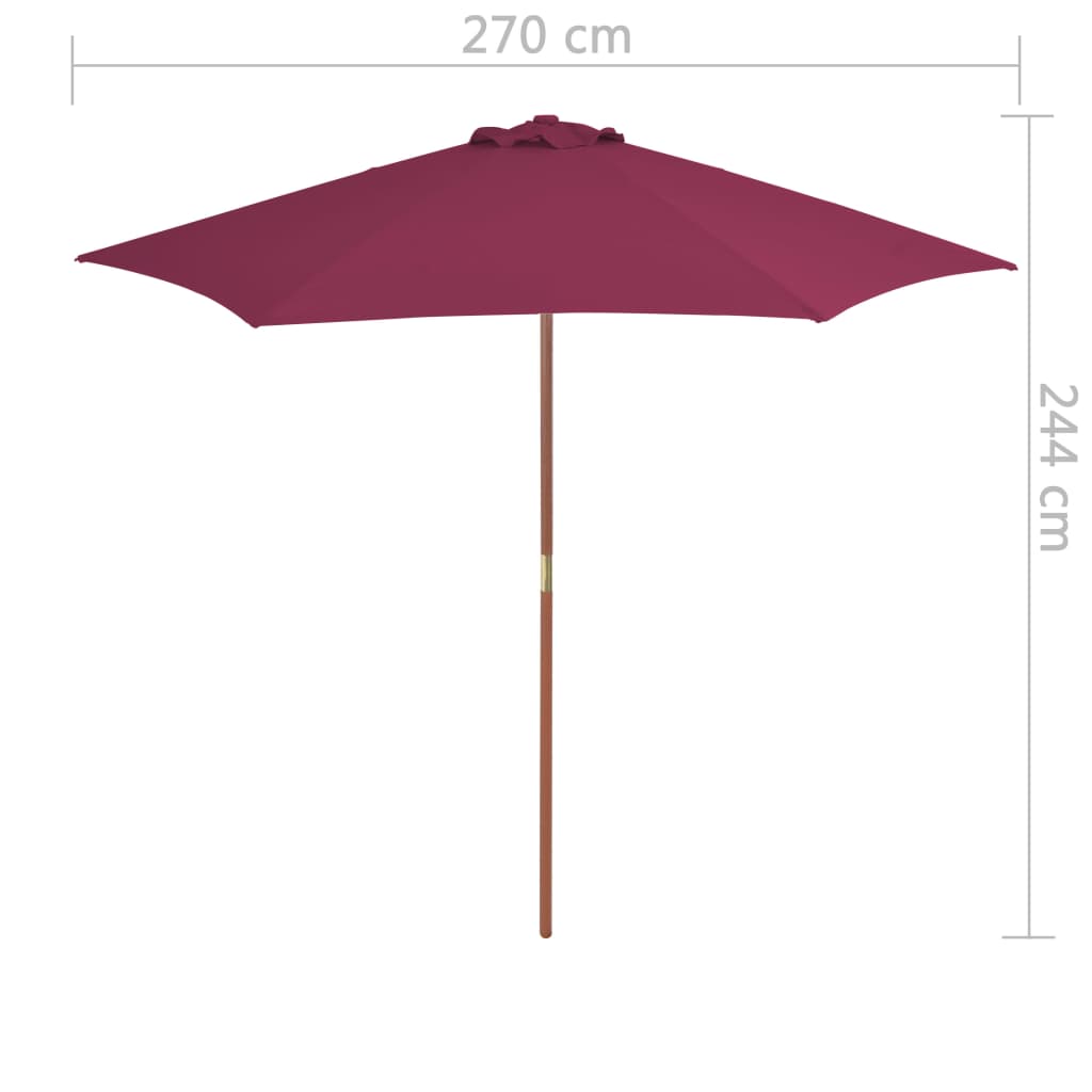 Aurinkovarjo puurunko 270 cm viininpunainen - Sisustajankoti.fi