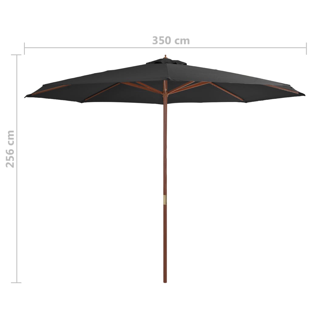 Aurinkovarjo puurunko 350 cm antrasiitti - Sisustajankoti.fi