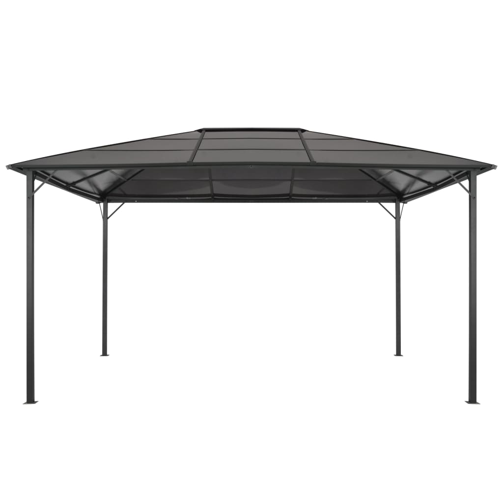 Huvimaja katolla alumiini 4x3x2,6 m musta - Sisustajankoti.fi