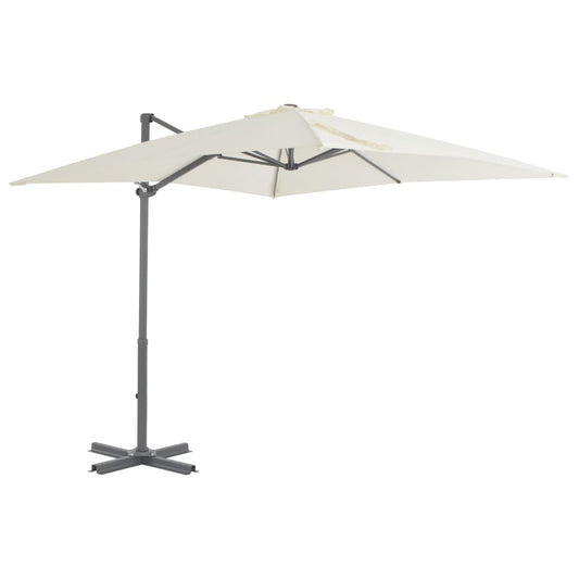 Riippuva aurinkovarjo alumiinipylväällä 250x250 cm hiekka - Sisustajankoti.fi