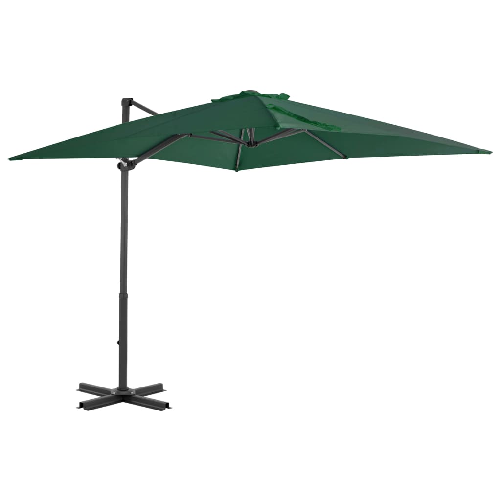 Riippuva aurinkovarjo alumiinipylväällä 250x250cm vihreä - Sisustajankoti.fi