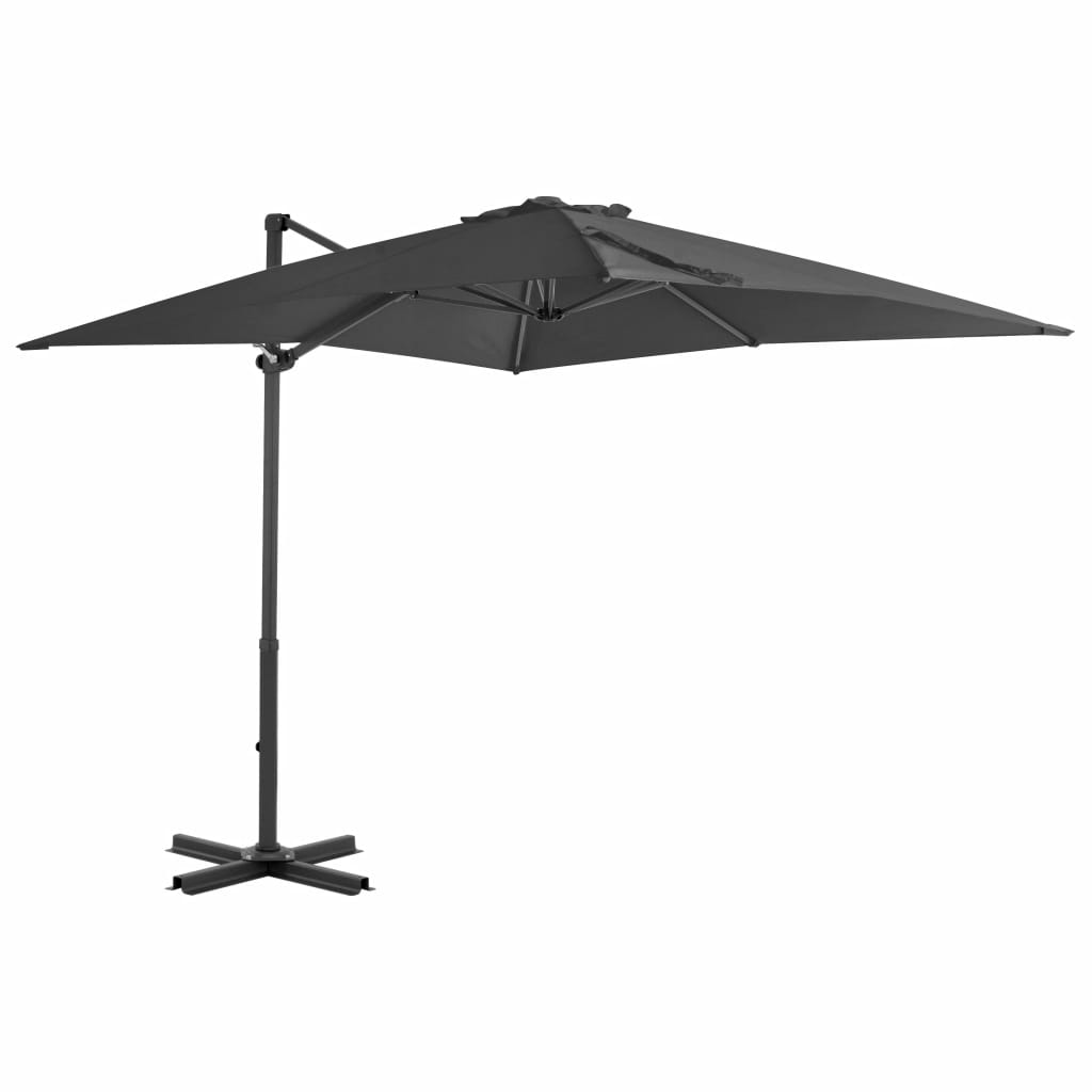Riippuva aurinkovarjo alumiinipylväällä 250x250 cm antrasiitti - Sisustajankoti.fi