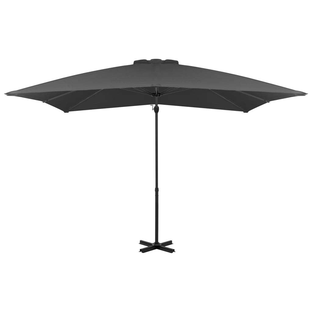 Riippuva aurinkovarjo alumiinipylväällä 250x250 cm antrasiitti - Sisustajankoti.fi