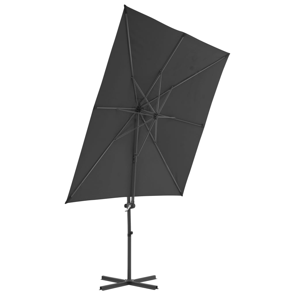 Riippuva aurinkovarjo teräspylväällä 250x250 cm antrasiitti - Sisustajankoti.fi