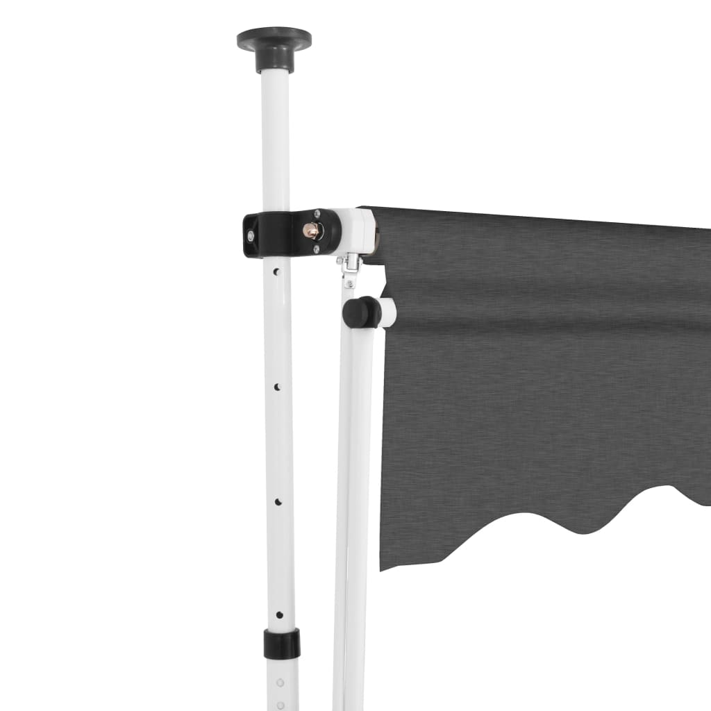 Manuaalisesti sisäänkelattava markiisi 150 cm antrasiitti - Sisustajankoti.fi