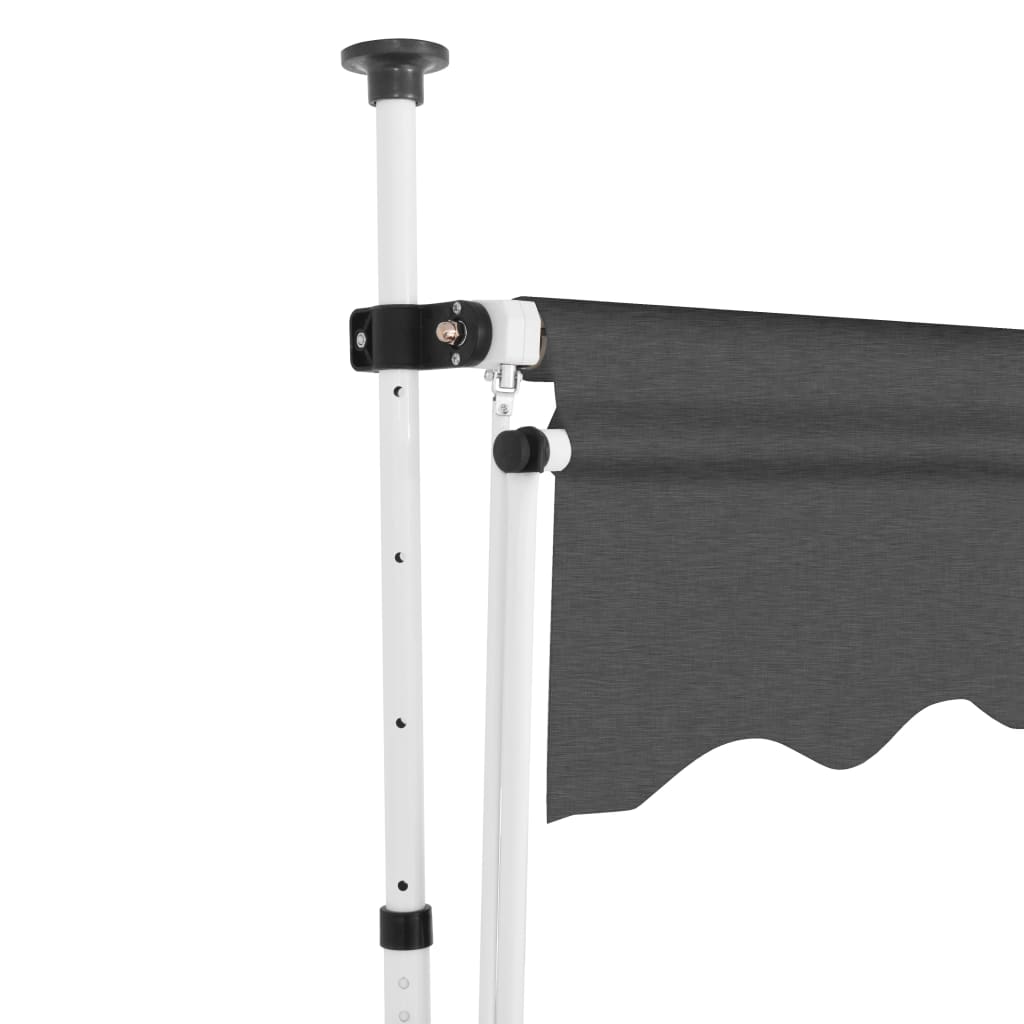 Manuaalisesti sisäänkelattava markiisi 350 cm antrasiitti - Sisustajankoti.fi