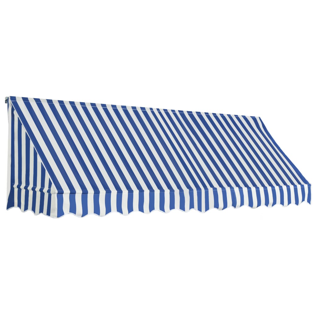 Bistromarkiisi 300x120 cm sininen ja valkoinen - Sisustajankoti.fi