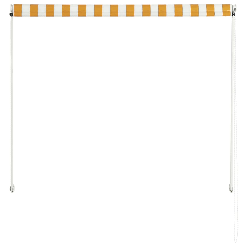 Sisäänkelattava markiisi 150x150 cm keltainen ja valkoinen - Sisustajankoti.fi