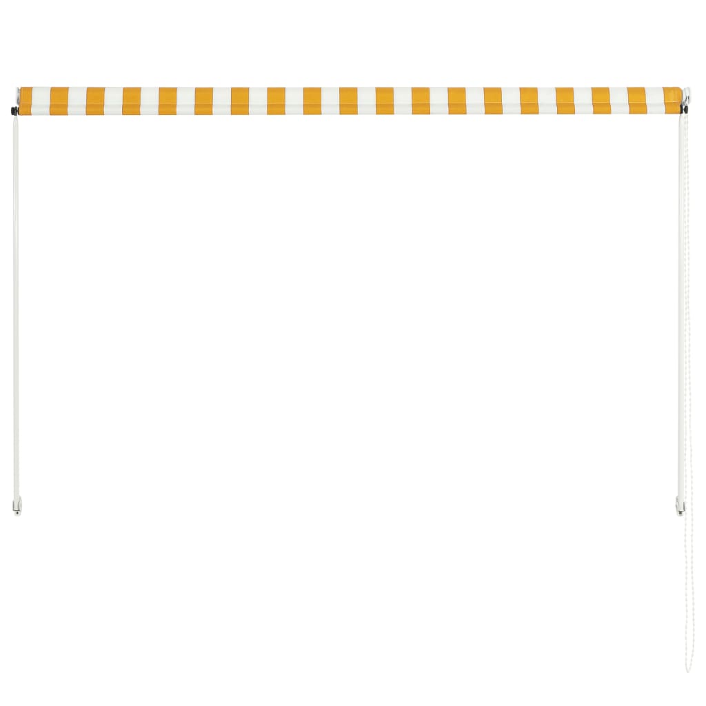 Sisäänkelattava markiisi 200x150 cm keltainen ja valkoinen - Sisustajankoti.fi