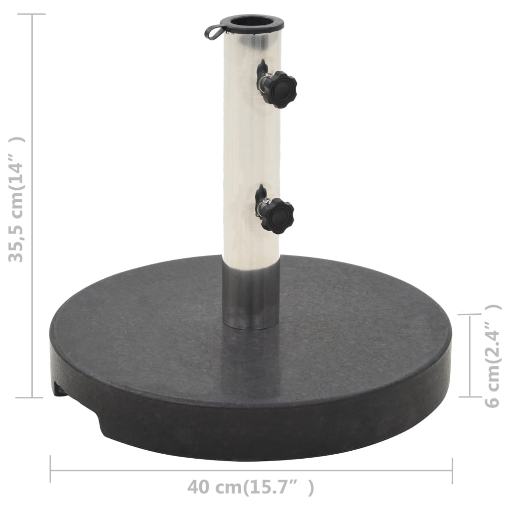Aurinkovarjon alusta graniitti 20 kg pyöreä musta - Sisustajankoti.fi