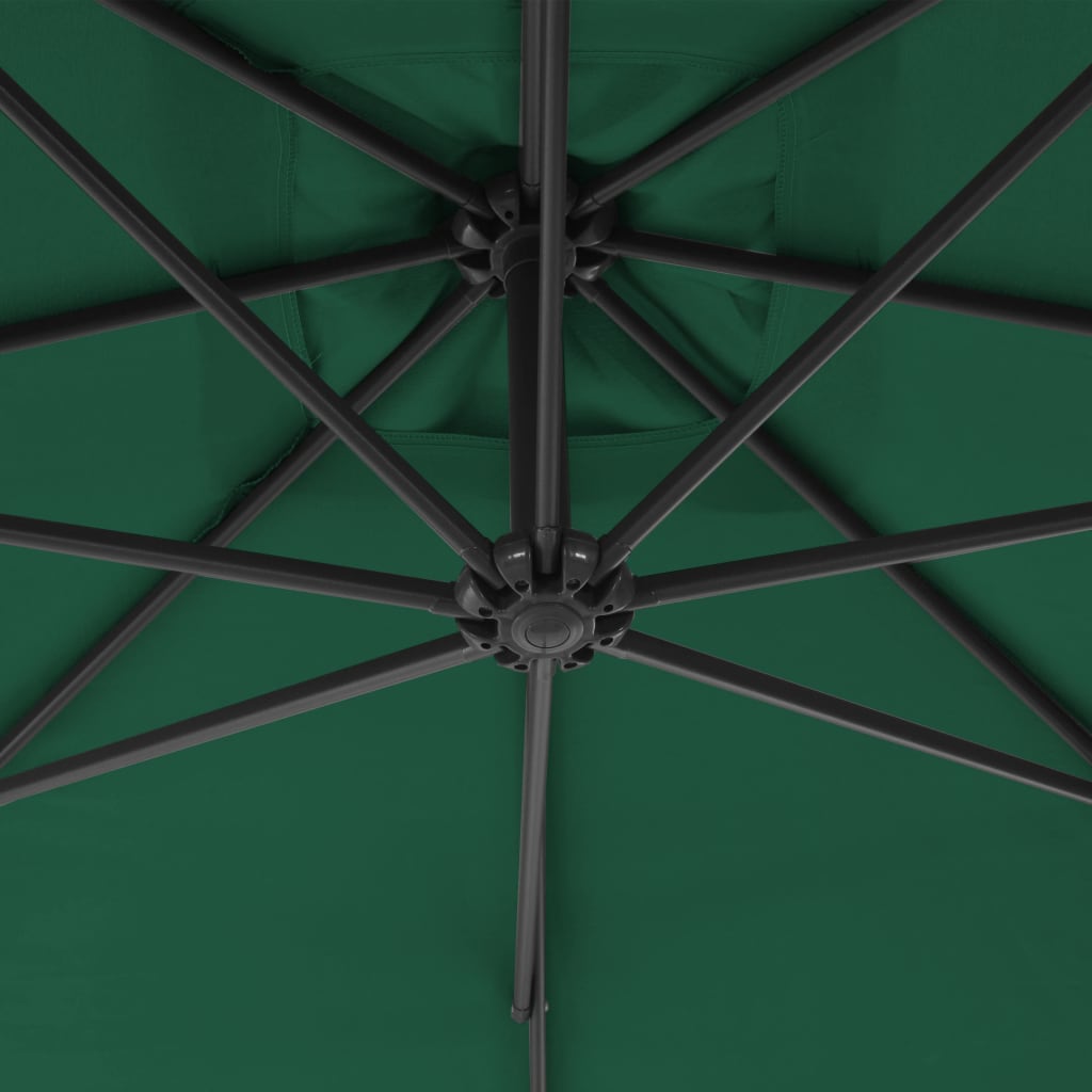 Riippuva aurinkovarjo teräspylväällä 250x250 cm vihreä - Sisustajankoti.fi