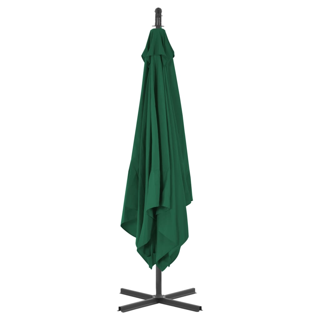 Riippuva aurinkovarjo teräspylväällä 250x250 cm vihreä - Sisustajankoti.fi