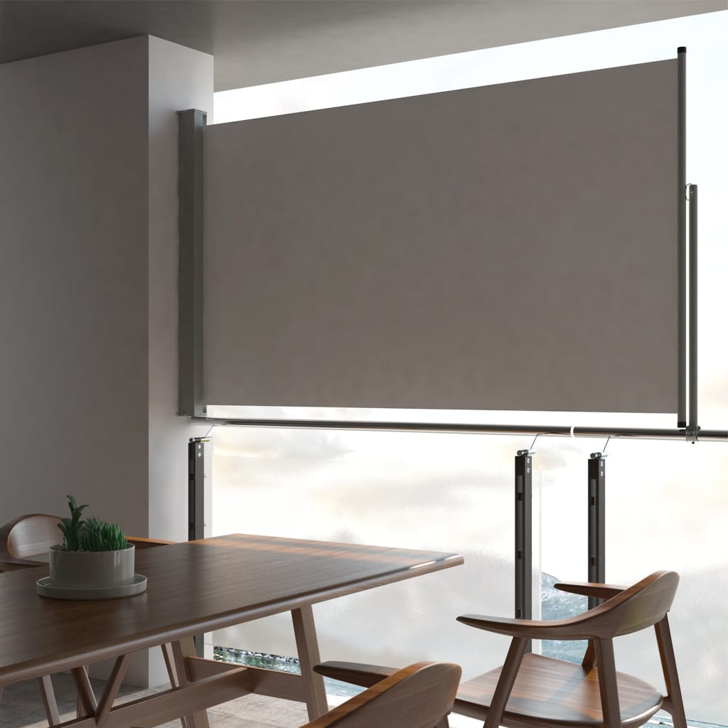 Sisäänvedettävä terassin sivumarkiisi 140 x 300 cm harmaa - Sisustajankoti.fi