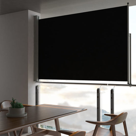 Sisäänvedettävä terassin sivumarkiisi 160 x 300 cm musta - Sisustajankoti.fi