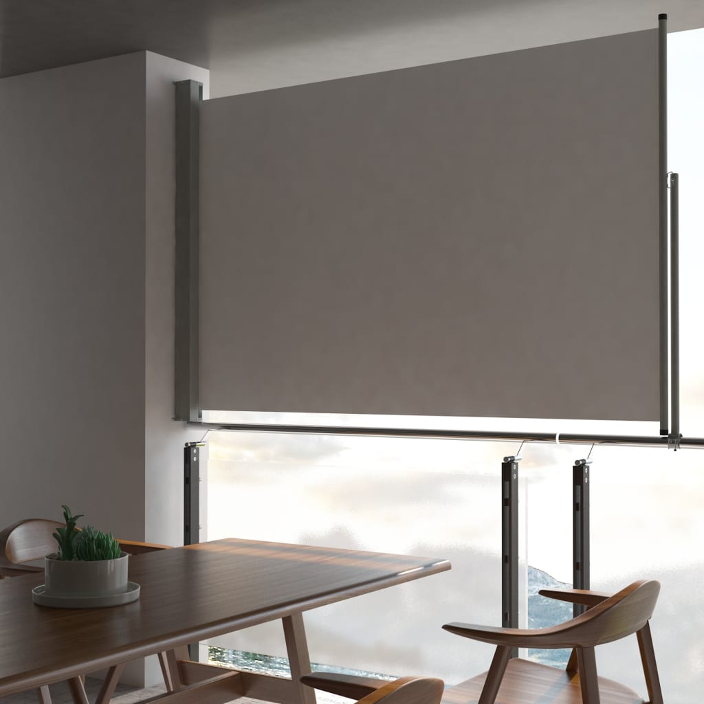 Sisäänvedettävä terassin sivumarkiisi 160 x 300 cm harmaa - Sisustajankoti.fi
