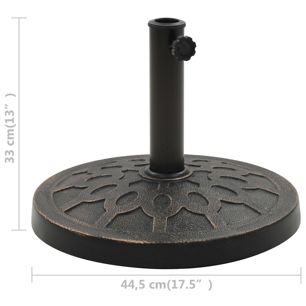 Aurinkovarjon jalka polyresiini 13 kg pyöreä pronssi - Sisustajankoti.fi