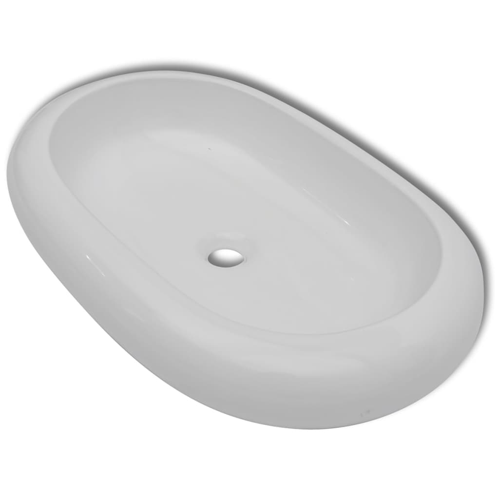 Pesuallas ja hana keramiikka soikea valkoinen - Sisustajankoti.fi