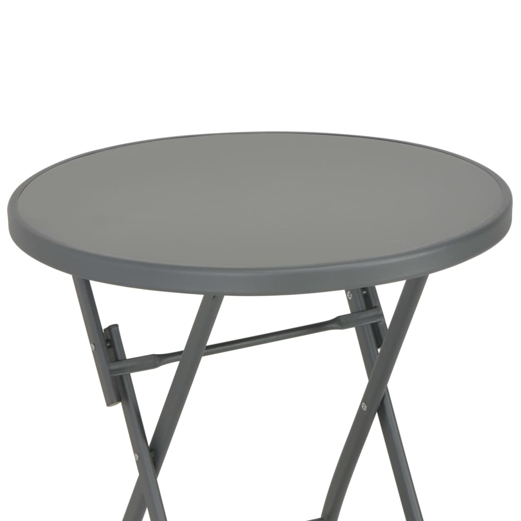 Kokoontaittuva bistropöytä harmaa 60x70 cm lasi ja teräs - Sisustajankoti.fi