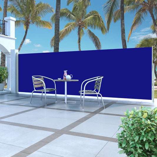 Sisäänvedettävä sivumarkiisi 160x500 cm sininen - Sisustajankoti.fi
