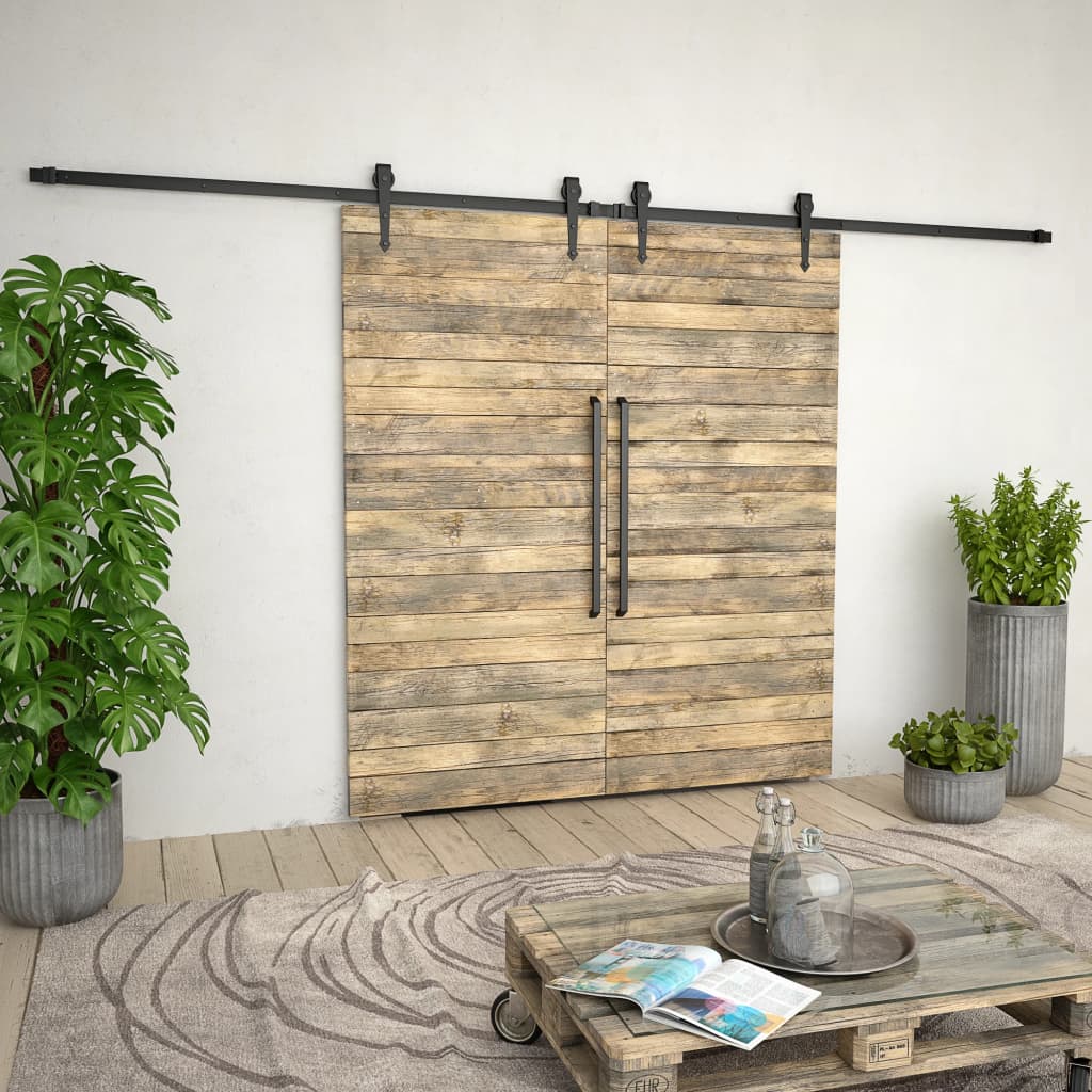 Liukuoven asennussarja teräs 2x183 cm musta - Sisustajankoti.fi