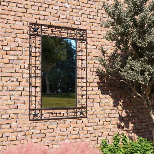 Puutarhan seinäpeili suorakulmainen 50x80 cm musta - Sisustajankoti.fi