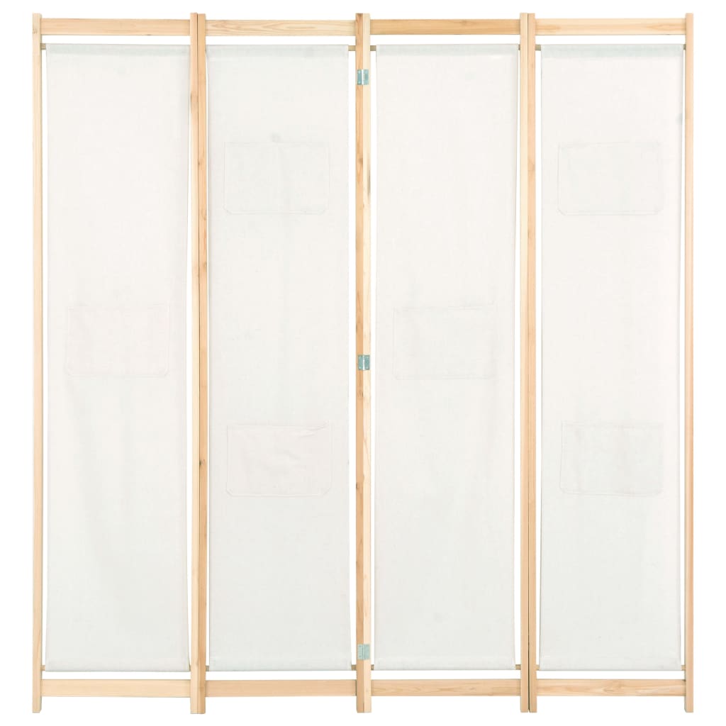 4-Paneelinen Tilanjakaja kerma 160x170x4 cm kangas - Sisustajankoti.fi