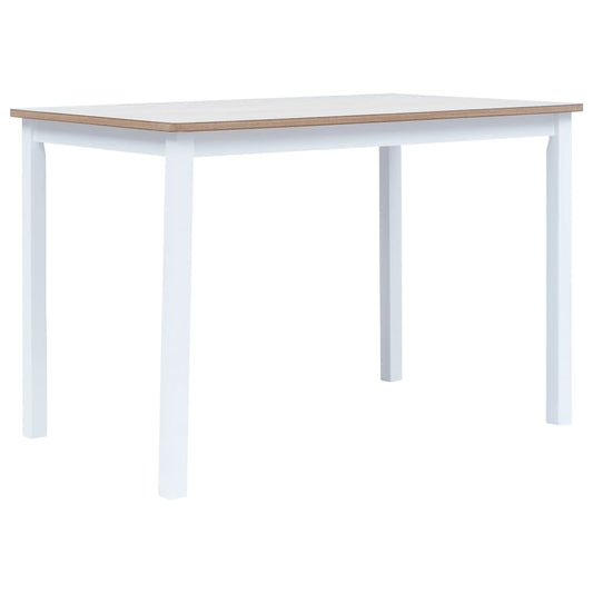 Ruokapöytä valkoinen ja ruskea 114x71x75 cm kumipuu - Sisustajankoti.fi