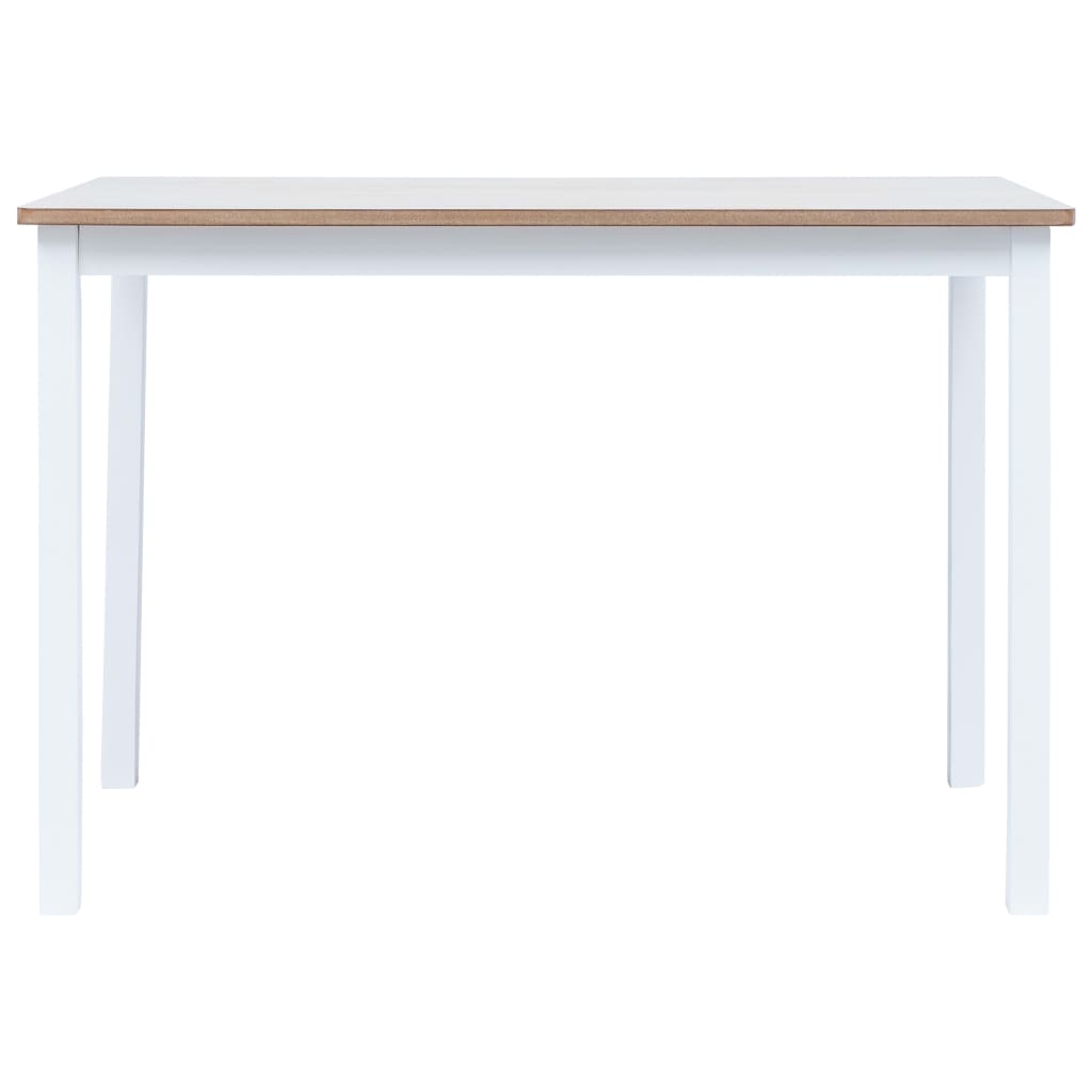 Ruokapöytä valkoinen ja ruskea 114x71x75 cm kumipuu - Sisustajankoti.fi