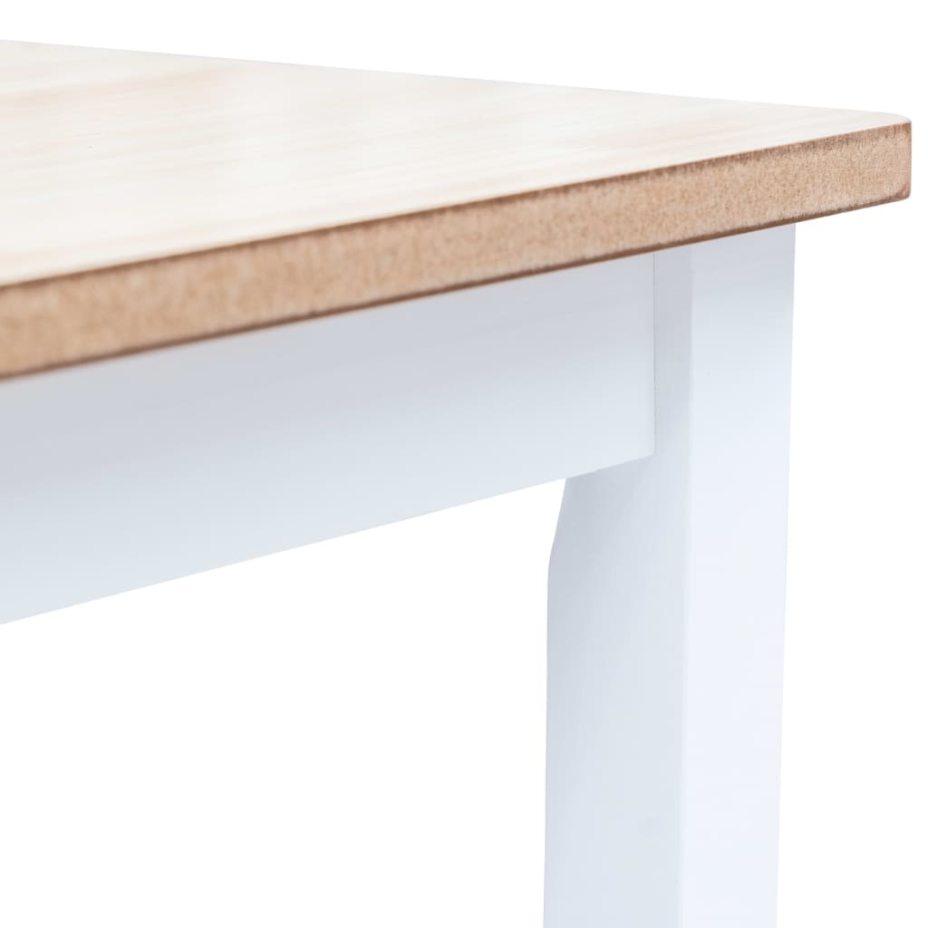 Ruokapöytä valkoinen ja ruskea 114x71x75 cm kumipuu - Sisustajankoti.fi