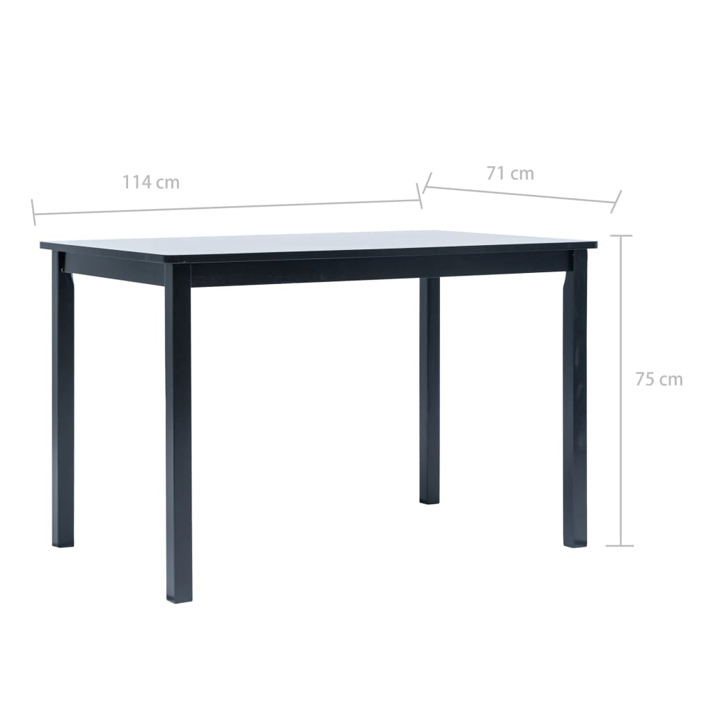 Ruokapöytä musta 114x71x75 cm kumipuu - Sisustajankoti.fi