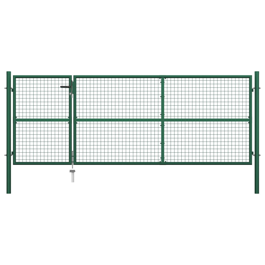 Puutarhaportti teräs 350x125 cm vihreä - Sisustajankoti.fi