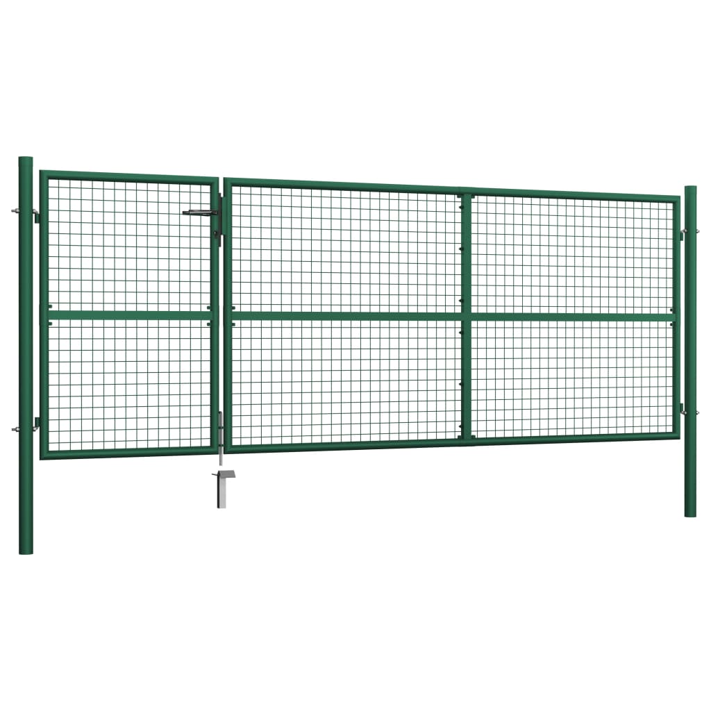 Puutarhaportti teräs 350x125 cm vihreä - Sisustajankoti.fi