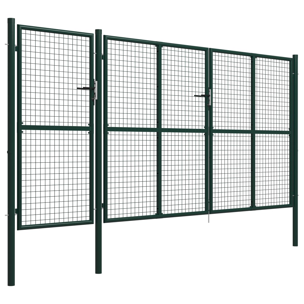 Puutarhaportti teräs 400x150 cm vihreä - Sisustajankoti.fi