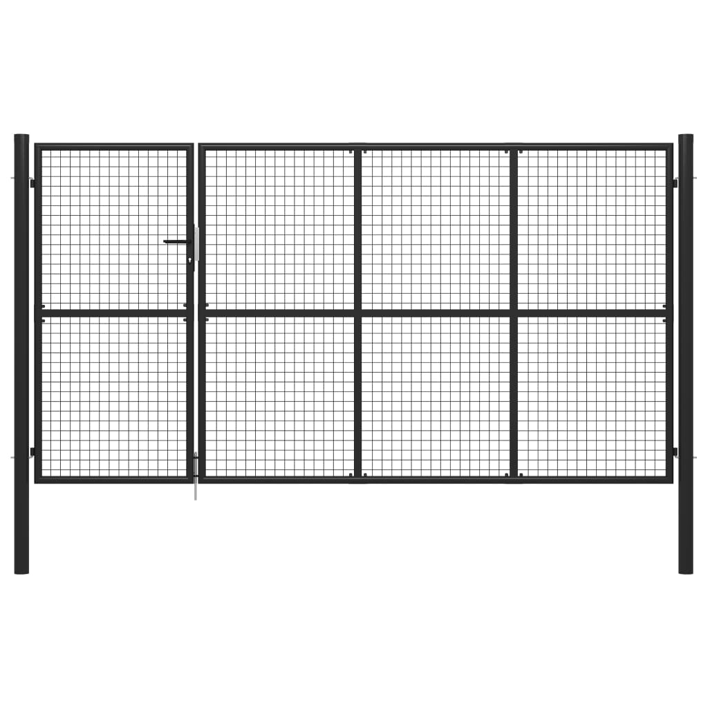 Puutarhaportti teräs 350x175 cm antrasiitti - Sisustajankoti.fi