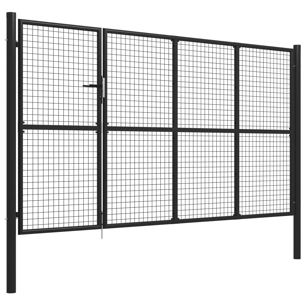Puutarhaportti teräs 350x175 cm antrasiitti - Sisustajankoti.fi