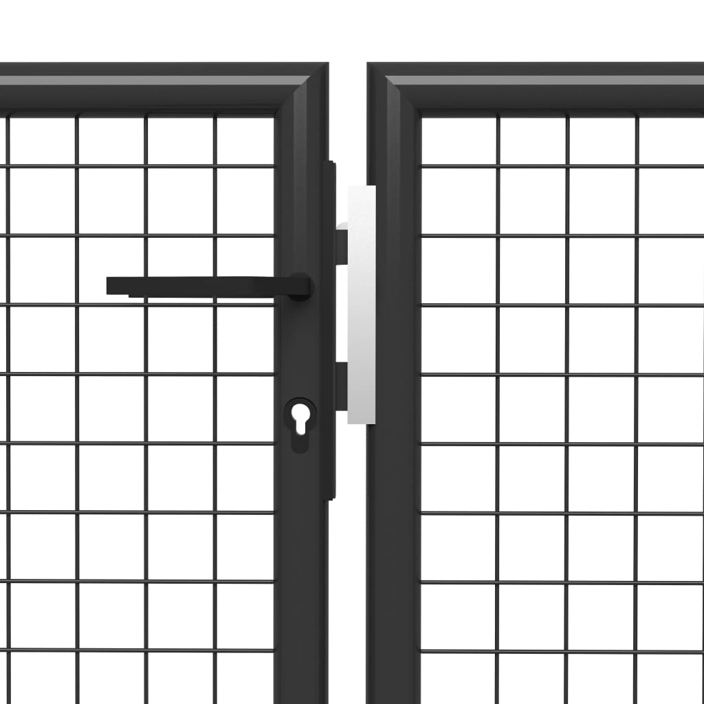 Puutarhaportti teräs 350x175 cm antrasiitti - Sisustajankoti.fi