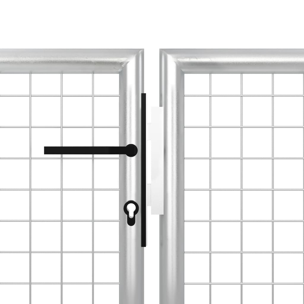 Puutarhaportti teräs 400x125 cm hopea - Sisustajankoti.fi