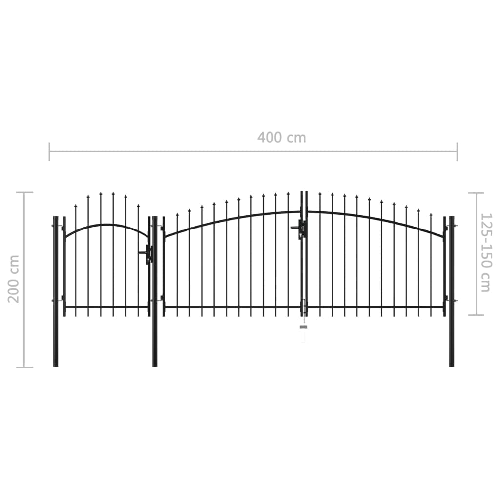 Puutarhaportti teräs 2x4 m musta - Sisustajankoti.fi